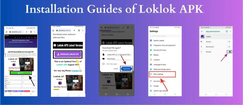 Installation Guides of Loklok APK 